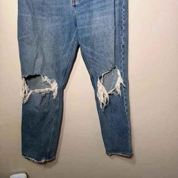 Abercrombie the dad high rise  denim distressed jeans 30 - Picture 3 of 6